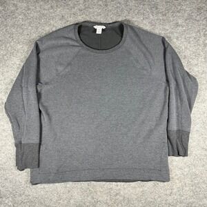 Athleta Womens XL Charcoal Grey Heather Tencel Fleece Thumbhole Sweatshirt